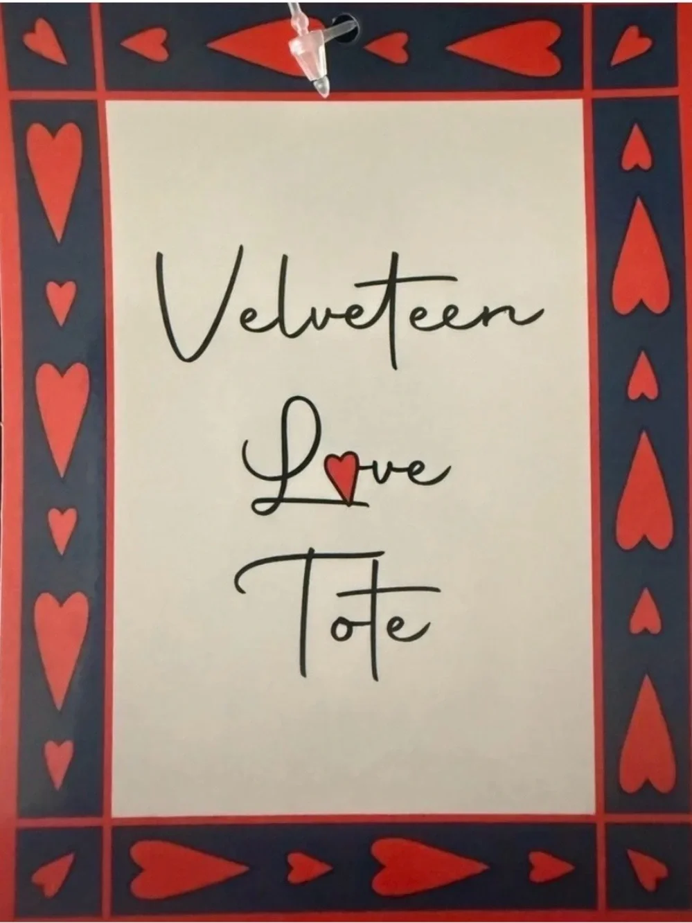 NWT Brighton Velveteen Love Tote with Red Heart Straps
